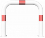 Beschermbeugel 65 (H) x 75 cm rood wit voetplaat